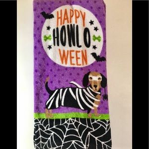 3 Happy Howl O Ween Dachshund Kitchen Towels Mummy